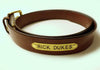 leather garrison belt with engraved nameplate