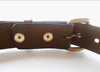 leather garrison belt with engraved nameplate
