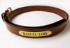 leather garrison belt with engraved nameplate