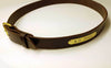 leather garrison belt with engraved nameplate