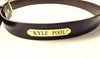 leather garrison belt with engraved nameplate