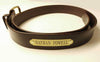 leather garrison belt with engraved nameplate