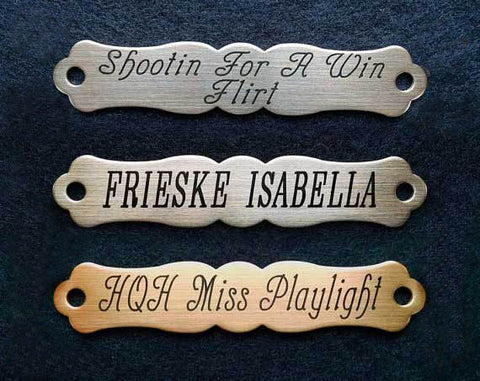 Large HALTER or Large SADDLE Plate ORNATE Thick Fancy Solid Brass or Solid Nickel Silver Custom Engraved starting  at