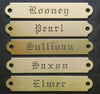 Products Engraved HALTER PLATE LARGE THICK 4 1/4" x 3/4" x .050" Solid Brass or Nickel Silver Notched or Scalloped Corners
