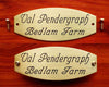 squared oval tack trunk plate brass or nickel silver