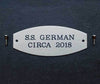 squared oval tack trunk plate brass or nickel silver