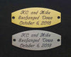 squared oval tack trunk plate brass or nickel silver
