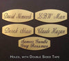 squared oval tack trunk plate brass or nickel silver
