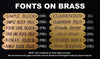 fonts on brass