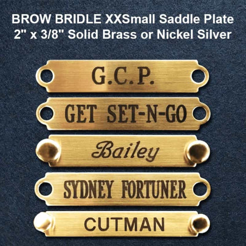 Engraved Saddle Brow Bridle Plate solid nickel silver 