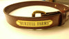 leather garrison belt 1 1/4" with engraved brass nameplate