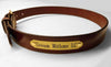 leather garrison belt 1 1/4" with engraved brass nameplate
