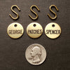 engraved thick solid brass tag 3-4 inch
