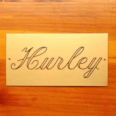 8" X 2" Solid Brass Engraved Nameplate - UK