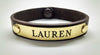 Engraved Leather Horse Bracelet Brass Plate Adult