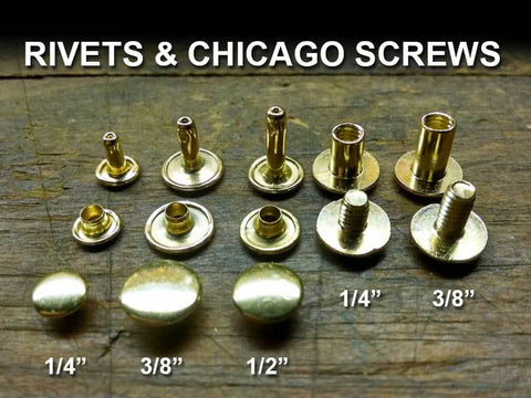 Rivets in Nickel-Plate, Brass-Plate, and Black