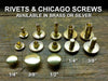 rivets and Chicago screws