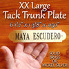 TACK TRUNK PLATE XXlarge (6 1/2" X 1 3/8"), .050 inch Thick Notched Brass or Nickel Silver Name Plate Custom Engraved Starting at