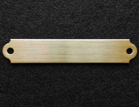 Custom Engraved Brass Name Plate - 0.375" X 2.5" Satin Gold With Scalloped Ends, Made In USA