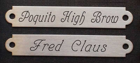 1/2 Custom Brass Name Plate Engraved Stamped Tag with Rivets for