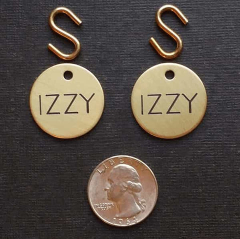 engraved brass tag 1 inch