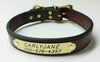 Leather Dog Collar 1" with engraved name plate