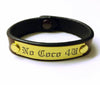 Engraved Leather Horse Bracelet with 2 1/2" x 3/8" Brass or Nickel Silver Plate 