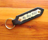 Leather Key Fob with Custom Engraved 2 1/2" x 1/2 Ornate Brass or Nickel Silver Name Plate starting at